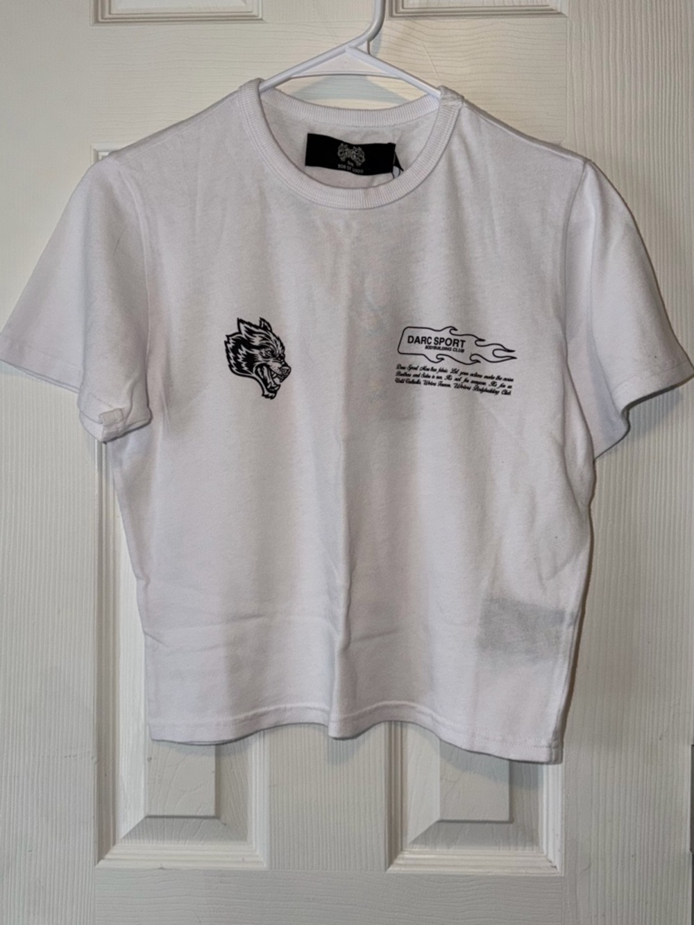 Darc Sport White Short-Sleeve Tee with Black Graphic